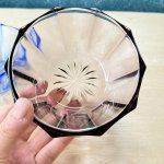画像5: 中心に花　レトロガラス器　ブルーガラス　グレーガラス　10角　1個　各種 (5)