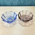 画像12: 中心に花　レトロガラス器　ブルーガラス　グレーガラス　10角　1個　各種 (12)