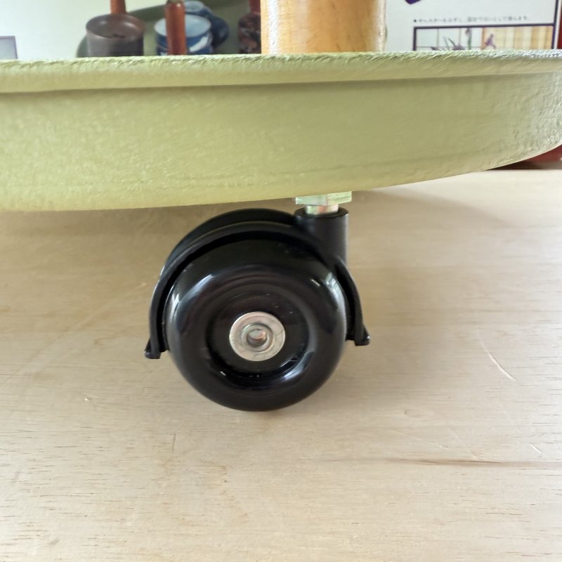 画像4: グリーンのポットワゴン　安全ワゴン　近代建築の和室にみごとに調和する美しいデザイン　 (4)