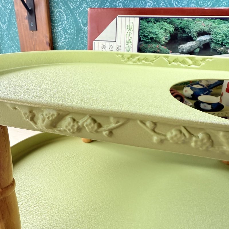 画像6: グリーンのポットワゴン　安全ワゴン　近代建築の和室にみごとに調和する美しいデザイン　 (6)