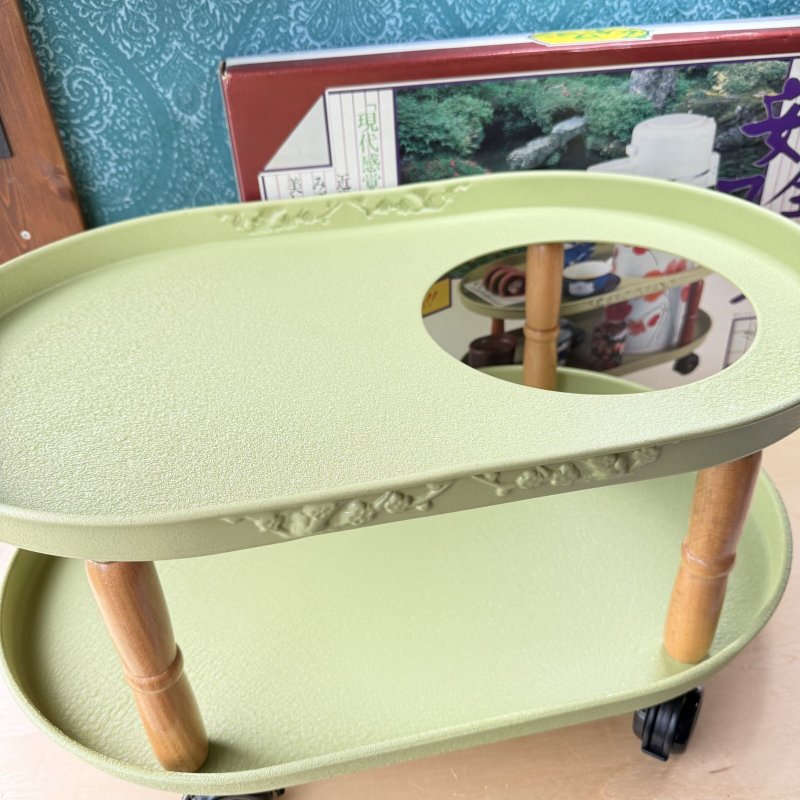 画像9: グリーンのポットワゴン　安全ワゴン　近代建築の和室にみごとに調和する美しいデザイン　 (9)