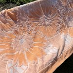 画像6: オレンジ系花柄タオルケット　シングルサイズ　 (6)