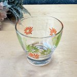 画像3: レトログラス　冷茶　台形　花柄　グリーン　オレンジ　 (3)