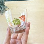 画像4: レトログラス　冷茶　台形　花柄　グリーン　オレンジ　 (4)