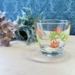 画像7: レトログラス　冷茶　台形　花柄　グリーン　オレンジ　 (7)