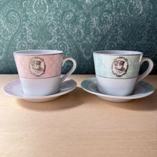 1960年代 昭和レトロアンティーク 喫茶店コーヒーカップ＆ソーサー 白×銀 昭和レトロコーヒーカップセット 1960年代アンティーク喫茶店