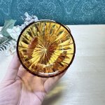 画像3: アンバーガラス　飴色　放射線　ガラス小鉢　1個　 (3)
