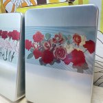 画像3: 理研リケン　ランチボックス　アルミ弁当箱　花柄２種（カーネーション・バラ）ブック弁当箱 (3)