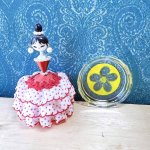 画像5: ガラスのコースター　豆皿　お花柄　イエロー　オレンジ　各種　 (5)