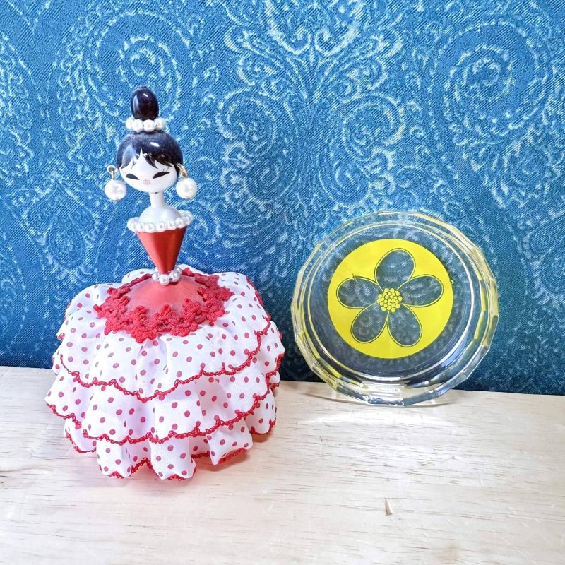 画像5: ガラスのコースター　豆皿　お花柄　イエロー　オレンジ　各種　 (5)