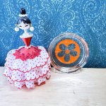 画像6: ガラスのコースター　豆皿　お花柄　イエロー　オレンジ　各種　 (6)