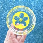 画像7: ガラスのコースター　豆皿　お花柄　イエロー　オレンジ　各種　 (7)
