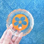 画像8: ガラスのコースター　豆皿　お花柄　イエロー　オレンジ　各種　 (8)