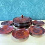 画像2: 木製　菓子器　茶托　漆器　セット　 (2)
