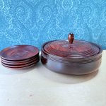 画像7: 木製　菓子器　茶托　漆器　セット　 (7)