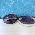 画像6: 籃胎漆器　ヒゴ付き高級竹細工漆塗菓子鉢　盆　セット (6)