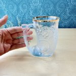 画像4: 東洋ガラス　ホルングラス　花柄　金縁　 (4)