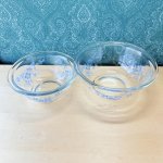 画像4: サンコーウェア 　　エミーメイド 耐熱ガラス調理ボウル　ガラスボウル　ブルーフラワー　2個セット (4)
