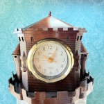 画像6: 回転式ライト　光ファイバー　キャッスルウォッチ　昭和インテリア　時計　お城　deadstock　造花 (6)