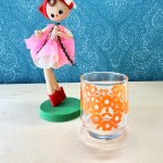 画像1: オレンジブーケ　花柄のショートグラス　タンブラー (1)