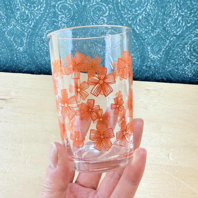 画像4: オレンジ　リボンフラワー　グラス　タンブラー　花柄 (4)