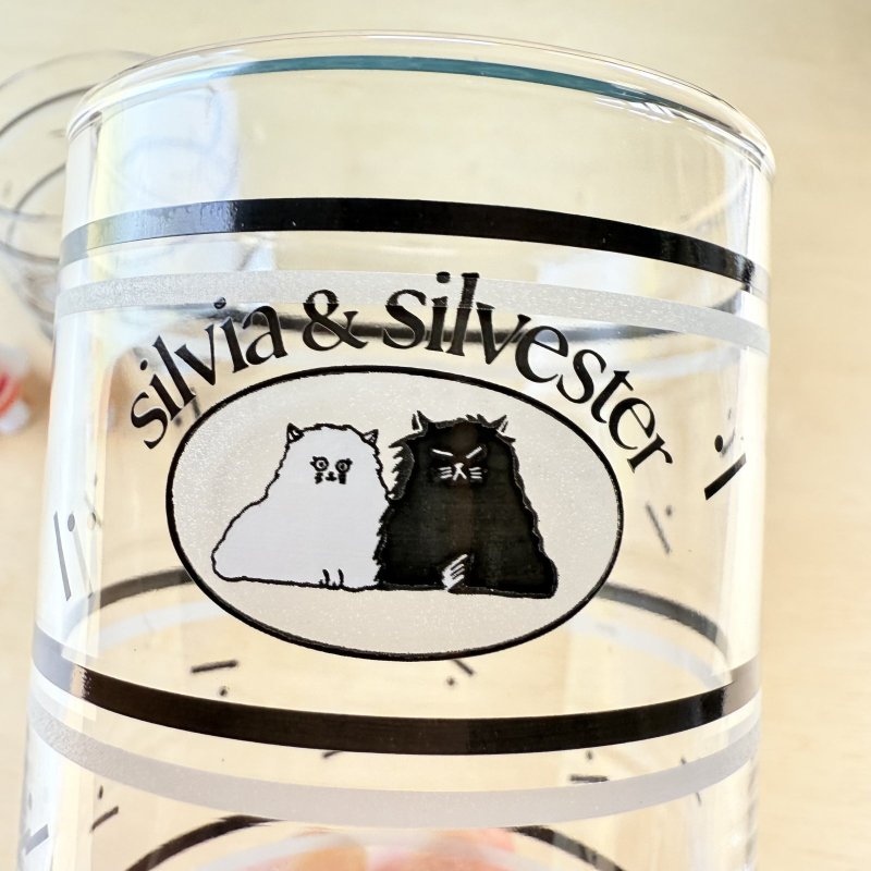 画像7: silvia&silvester ホワイト&ブラック 猫 グラス タンブラー 小 大 各種 (7)
