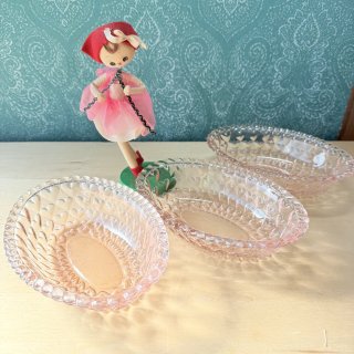 TOYO 東洋ガラス シャンゼリーゼ 楕円深皿 ハート ピンク ガラス