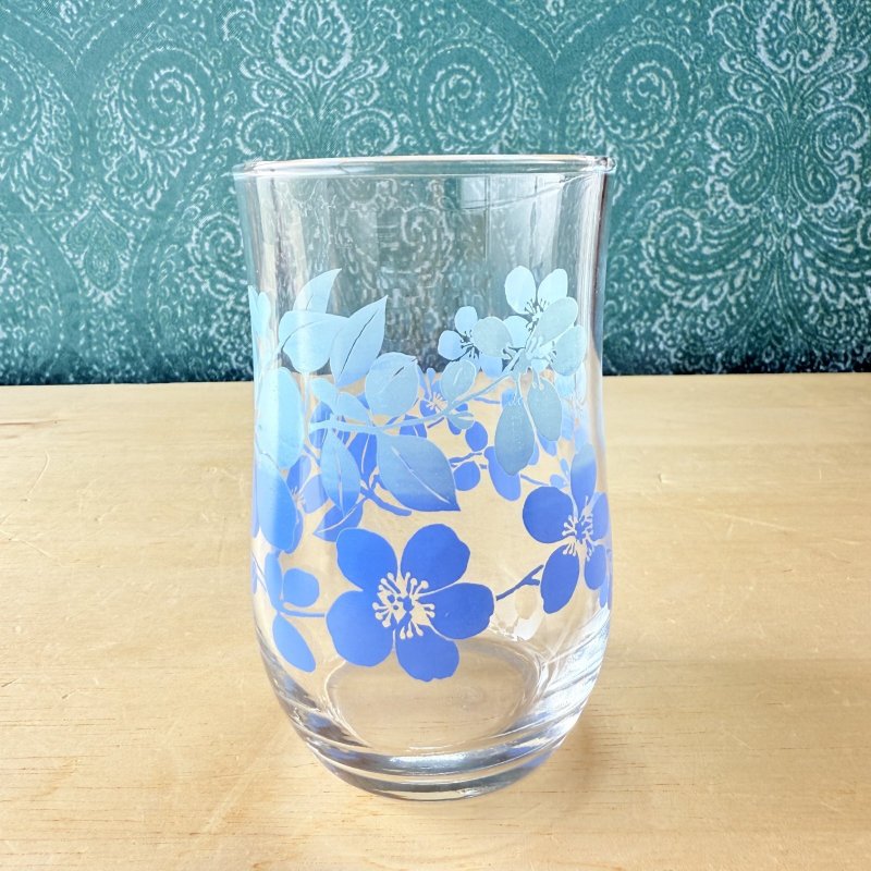 画像3: 佐々木ガラス　まるみくびれグラス　タンブラー　ブルーグラデーション花柄　 (3)