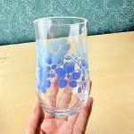 画像4: 佐々木ガラス　まるみくびれグラス　タンブラー　ブルーグラデーション花柄　 (4)