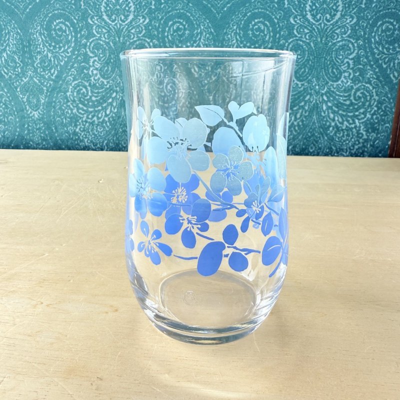 画像6: 佐々木ガラス　まるみくびれグラス　タンブラー　ブルーグラデーション花柄　 (6)