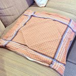 画像10: 昭和レトロ　クッションカバー　座布団カバー　55×59　優しいカラーのチェック　1枚 (10)