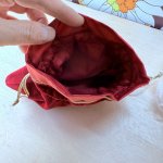 画像6: ベロアの巾着　金紐　花　ワインレッド系 (6)