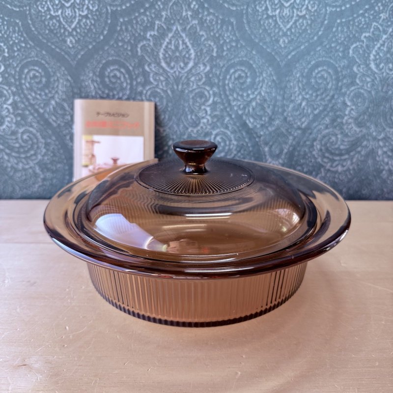 画像1: vision テーブルビジョン　ガラス鍋　1ℓ　corning usa iwaki france 卓上鍋　 (1)