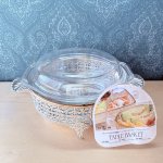 画像2: ツインバード　NEOREX　ネオレックス耐熱ガラス鍋　tablebasket　テーブルバスケット　耐熱ファンシーキャセロール丸型 (2)