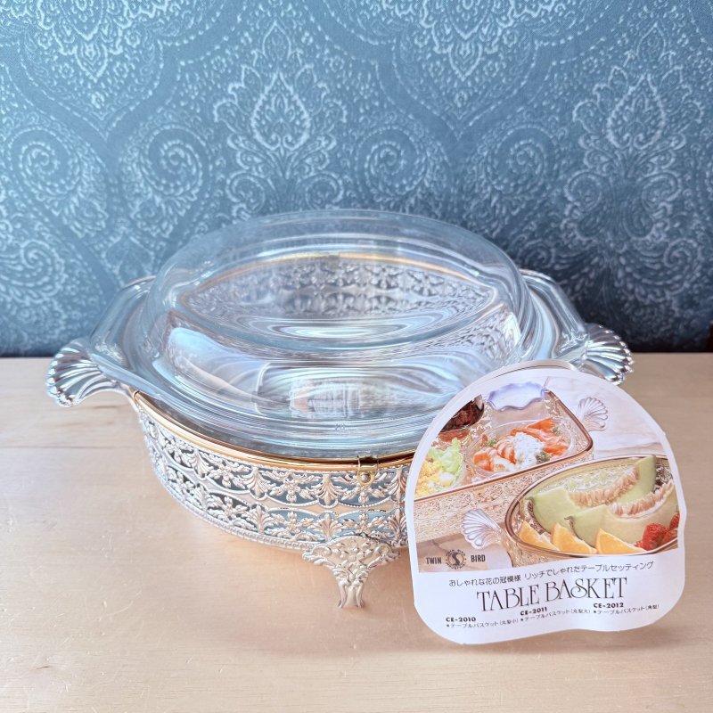 画像2: ツインバード　NEOREX　ネオレックス耐熱ガラス鍋　tablebasket　テーブルバスケット　耐熱ファンシーキャセロール丸型 (2)