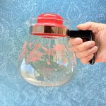 画像7: Pyrex　パイレックス　ティー＆コーヒーポットフレンディIII　直火用　岩城硝子　ピンクブーケ柄　5cup　800ｍｌ (7)