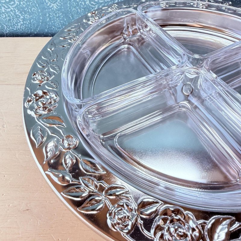 画像7: 回転式オードブルトレイ　卓上トレー　パーティっぽくお菓子やフルーツに！　ステンレス＆ガラス製 (7)