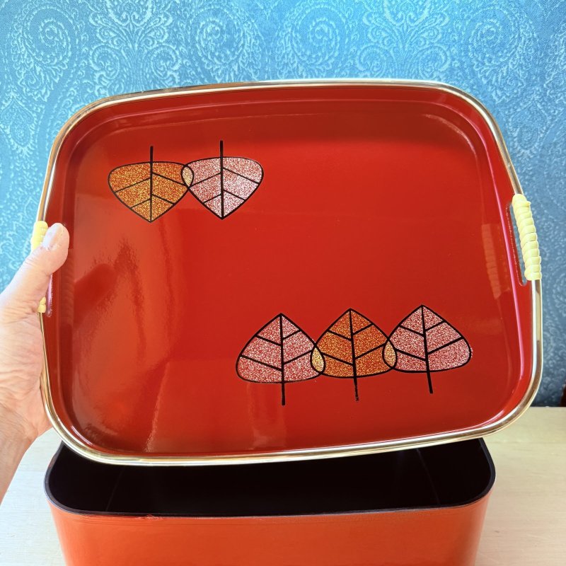 画像9: 蓋がトレーになる茶櫃　鈴木悦郎先生風イラスト　木立ち　 (9)