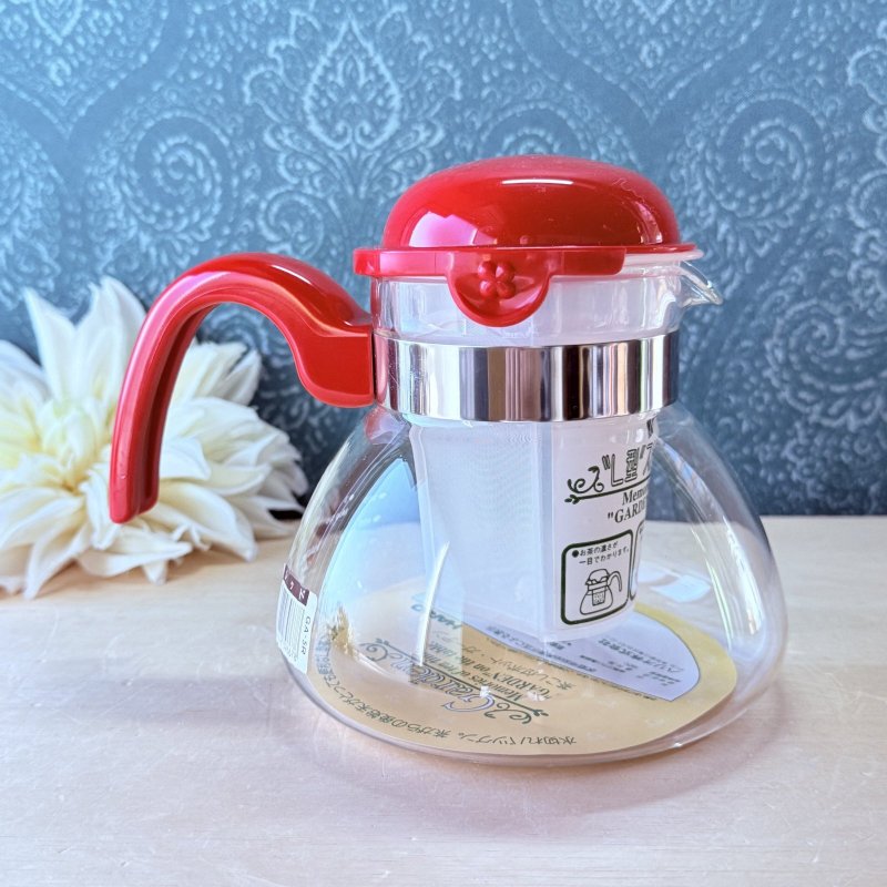 画像10: HARIO ハリオ　茶こし付きポット　ガーデン　L型ストレーナー付きサーバー　　レッド (10)