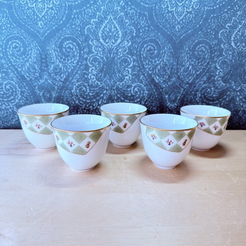 画像3: 乃りたけ常葉草　和　ノリタケ　湯飲み5組揃え　 (3)