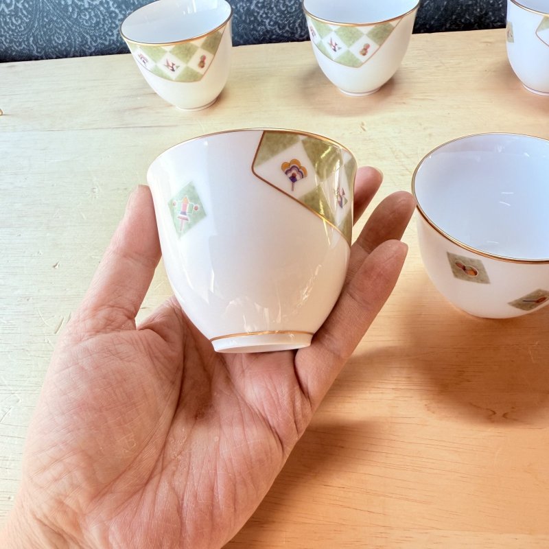 画像7: 乃りたけ常葉草　和　ノリタケ　湯飲み5組揃え　 (7)