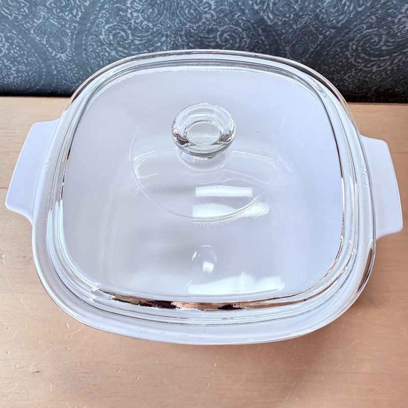 画像5: Pyrex　パイレックス蓋　コーニングウェア　パステルブーケ　スクエアキャセロール　鍋　花柄　パイロセラム (5)