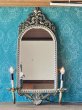画像13: antique　壁掛けミラー　鏡　キャンドルスタンドのような電気ロウソク付き　 (13)