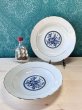 画像1: T・M　CHINA　レトロなブルーローズのプレート皿　カレーシチュー皿　2枚　3枚　花柄 (1)