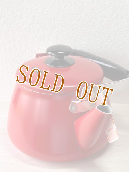 ホーローに見えるけどアルミのケトル フジマル 赤 アルミやかん