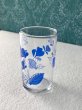 画像2: ADERIA アデリア　ブルー花柄タンブラー　レトログラス　G484 (2)