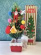 画像1: 台座付きクリスマスツリーセット　卓上ツリー　モールサンタオーナメント付き　30cm　 (1)