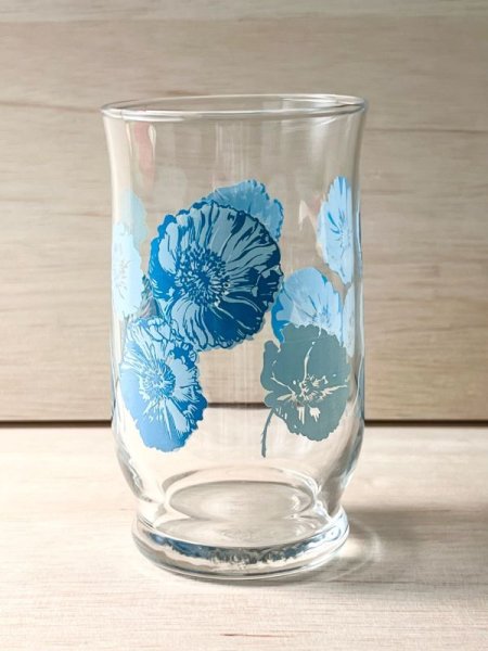 画像1: 佐々木ガラス　青いアネモネのグラス　ブルー　花柄グラス　GL289 (1)