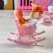 画像11: ピンクのベビーセット★赤ちゃん　ベッド大　ゆれる椅子　乳母車　三輪車　OM584 (11)