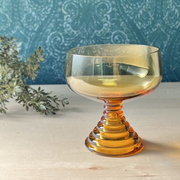 画像1: SOGA GLASS　曽我ガラス　chum　アンバーグラス　アイスカップにも。デザートグラス　かぶと虫 (1)